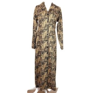 Peruvian Connection Tribal Button Front Pima Cotton Maxi Dress sz 8